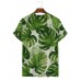 Men's Hawaiian Tropical Leaves Pineapple Skull Short Sleeve T-Shirt